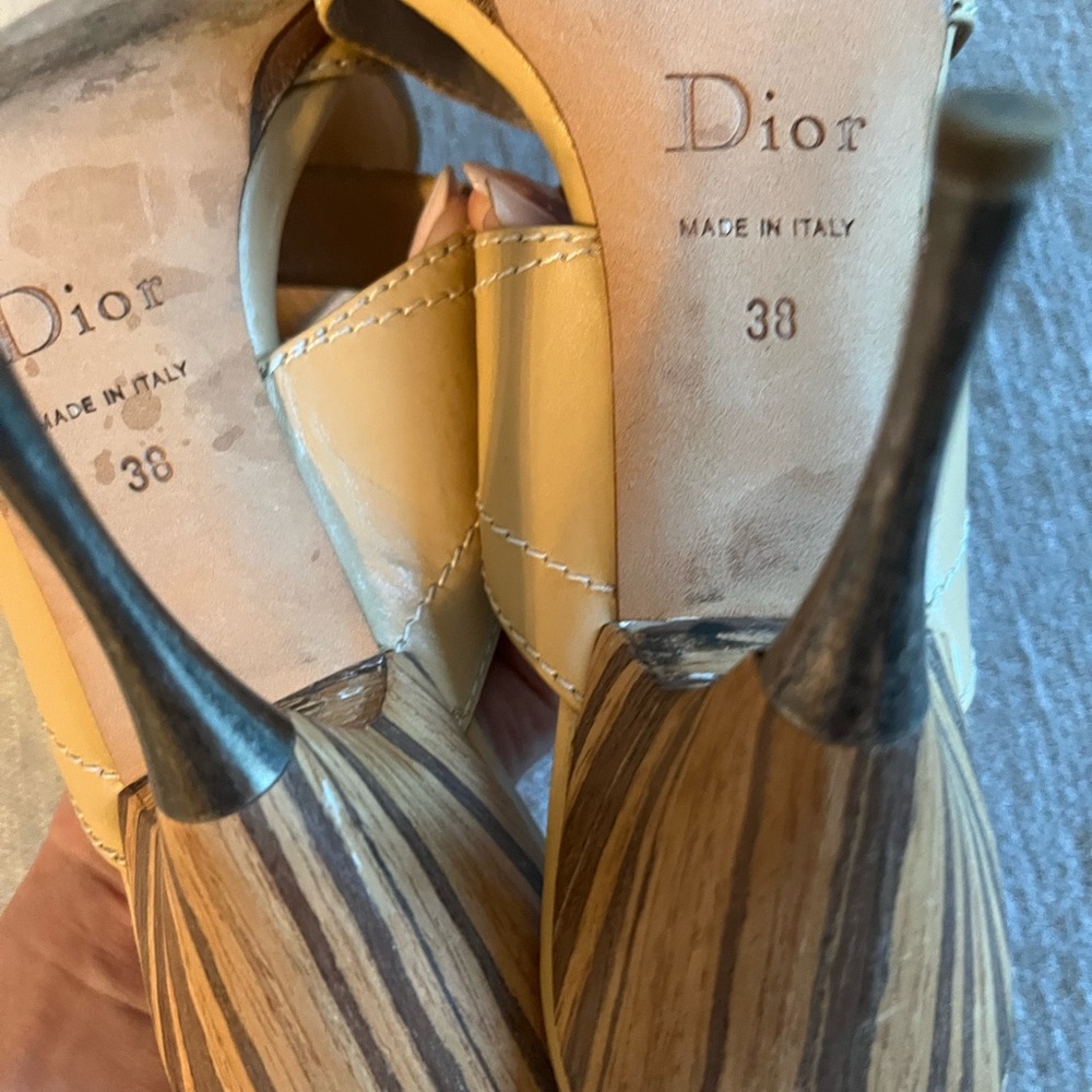 Vintage Dior Women's Tan Leather Sandals - Picture 3 of 5